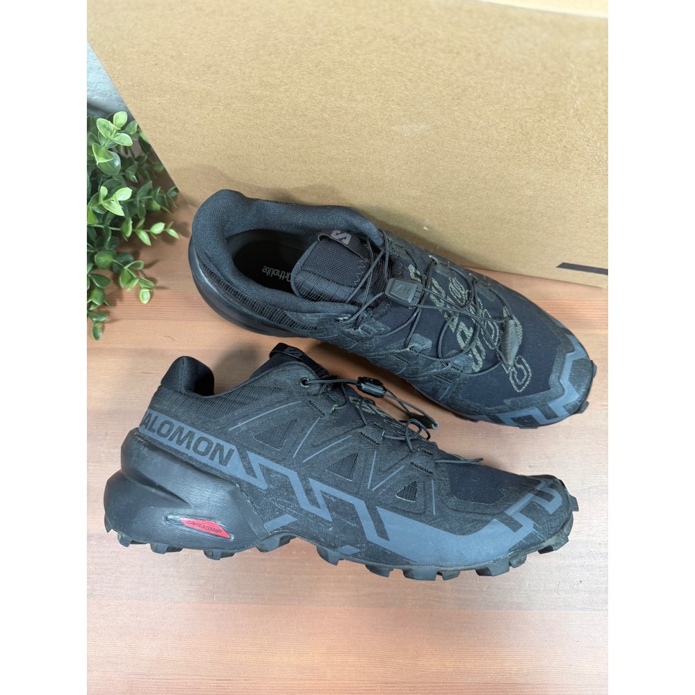 Salomon Mens Speedcross 6 Black Phantom Trail Running Shoes Size 8.5